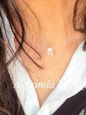 Barely there+ Clear quartz Floating necklace
